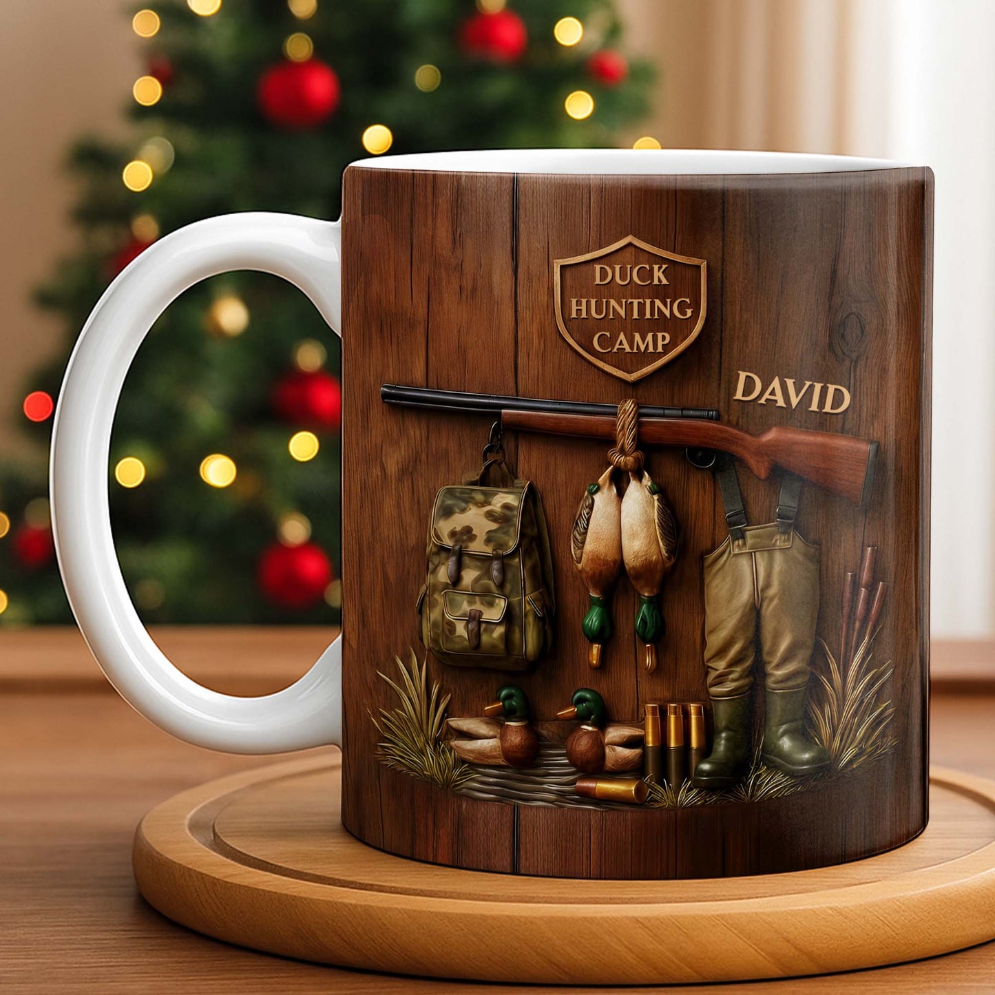 Duck Hunting Camp With Rifle and Ducks