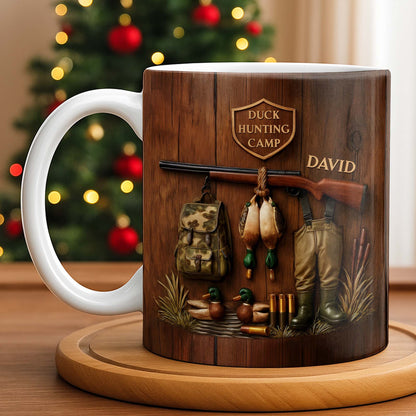 Duck Hunting Camp With Rifle and Ducks