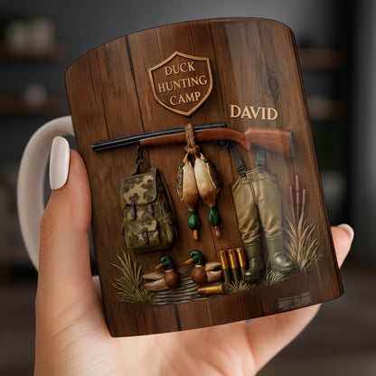 Duck Hunting Camp With Rifle and Ducks