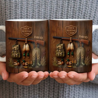 Duck Hunting Camp With Rifle and Ducks