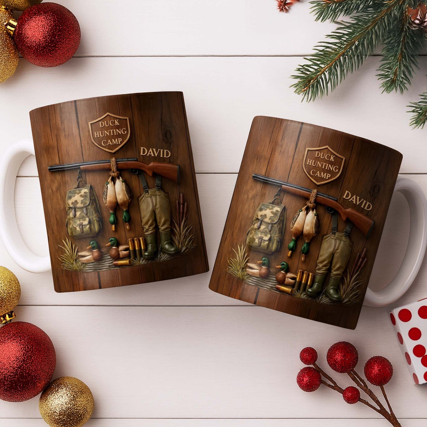 Duck Hunting Camp With Rifle and Ducks