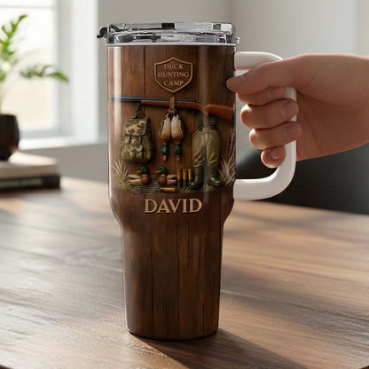 Duck Hunting Camp With Ducks And Gear