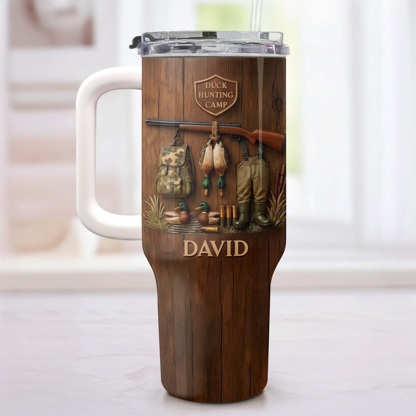 Duck Hunting Camp With Ducks And Gear