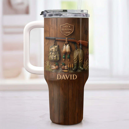 Duck Hunting Camp With Ducks And Gear