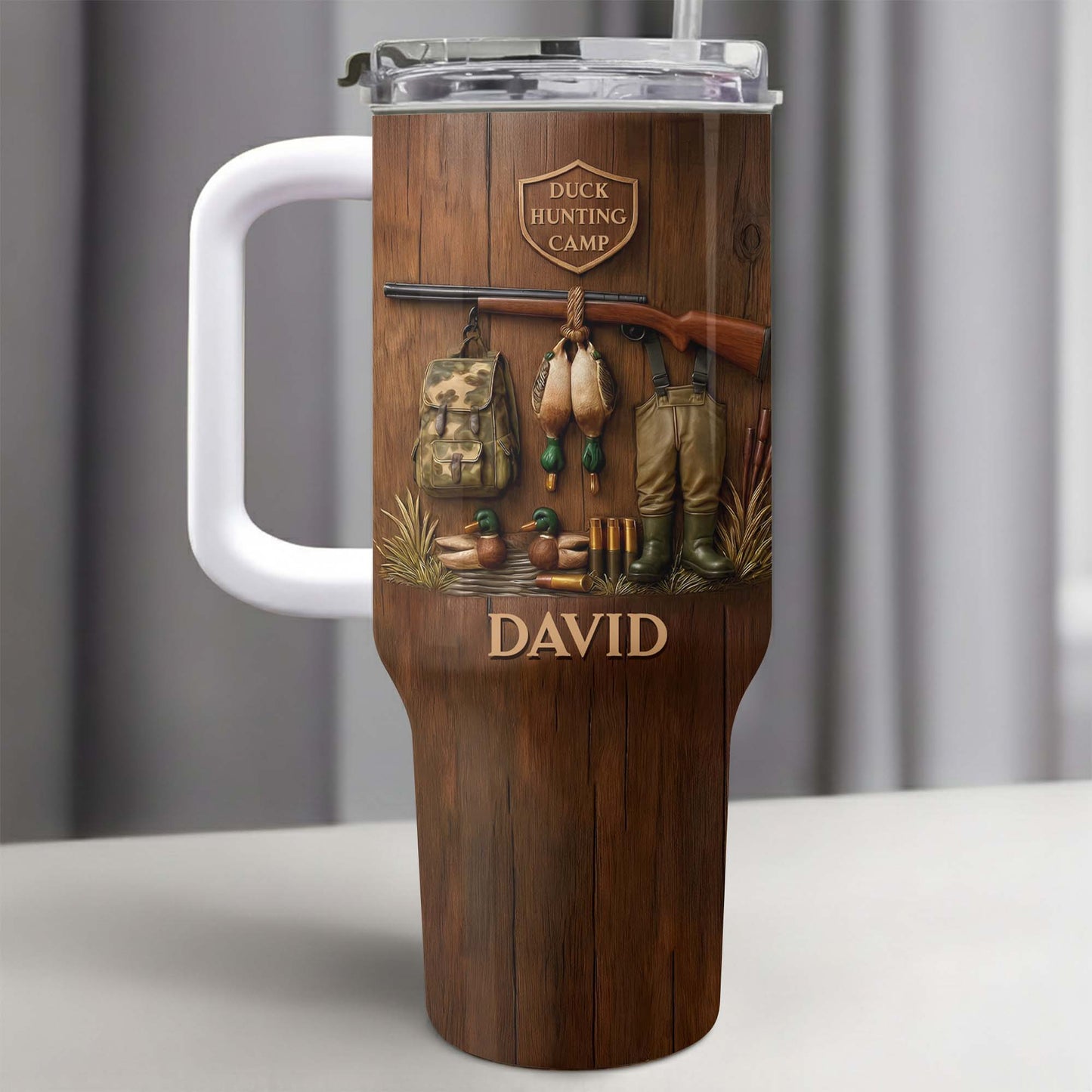 Duck Hunting Camp With Ducks And Gear