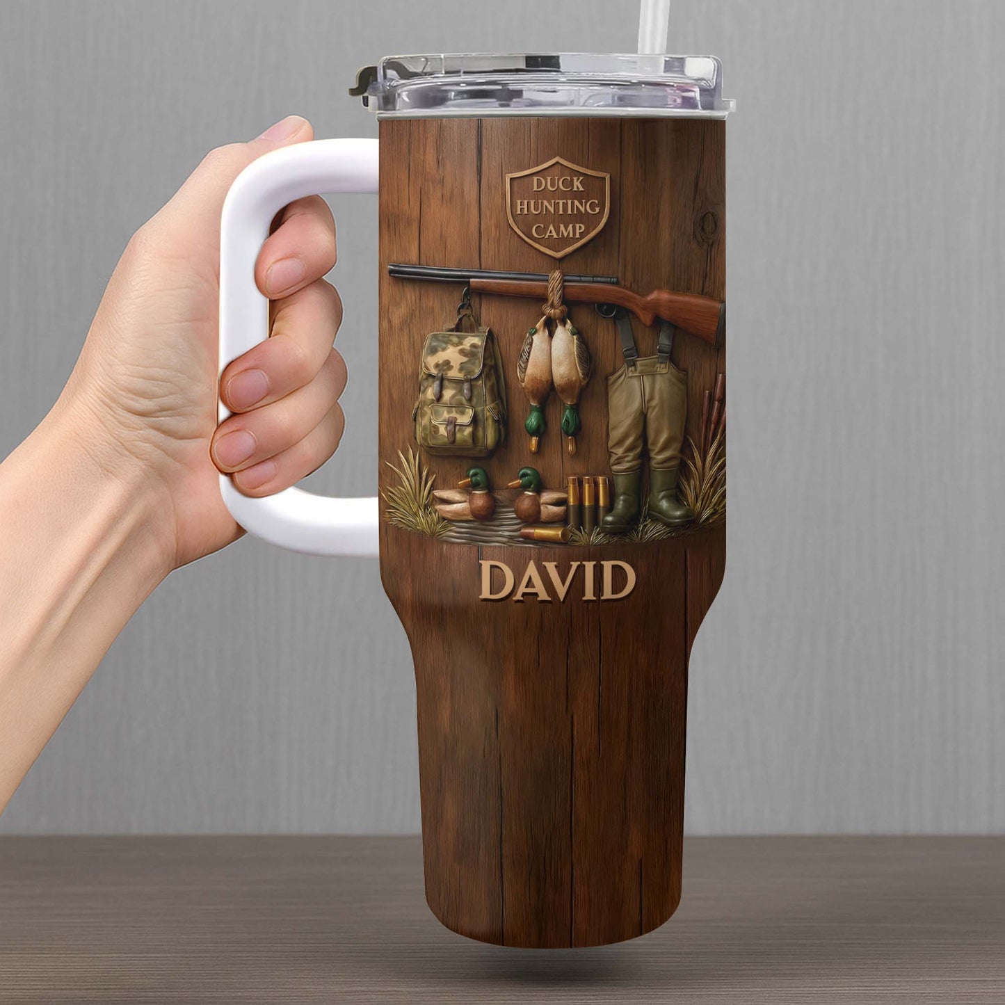 Duck Hunting Camp With Ducks And Gear