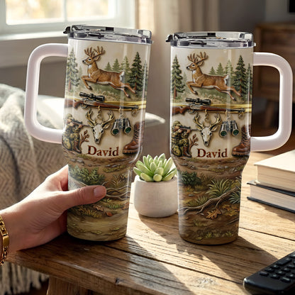 Born To Hunt Deer And Rifle Wilderness Scene