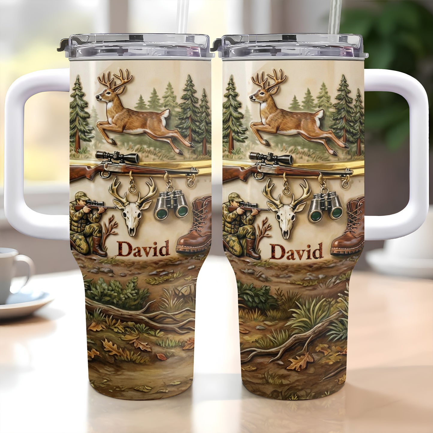 Born To Hunt Deer And Rifle Wilderness Scene