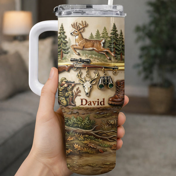 Born To Hunt Deer And Rifle Wilderness Scene