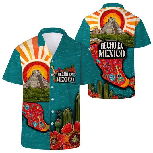 HECHO EN MEXICO - Camisa hawaiana unisex personalizada personalizada - HW_MX13