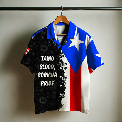 Sang Taino, fierté Boricua – Chemise hawaïenne unisexe personnalisée – HW_MX41