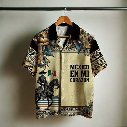 México En Mi Corazón - Camisa hawaiana unisex personalizada personalizada - HW_MX46