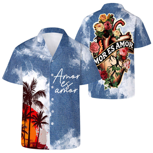 Amor es Amor - Personalized Custom Unisex Hawaiian Shirt - HW_MX47