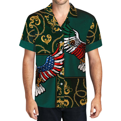 Espíritu americano, alma mexicana, orgulloso de mis raíces - Camisa hawaiana unisex personalizada - HW_MX48
