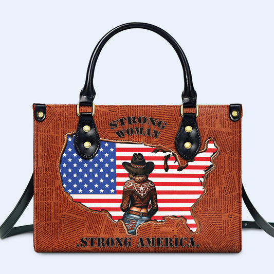 Mujer fuerte. Strong America - Bolso de cuero - IND13