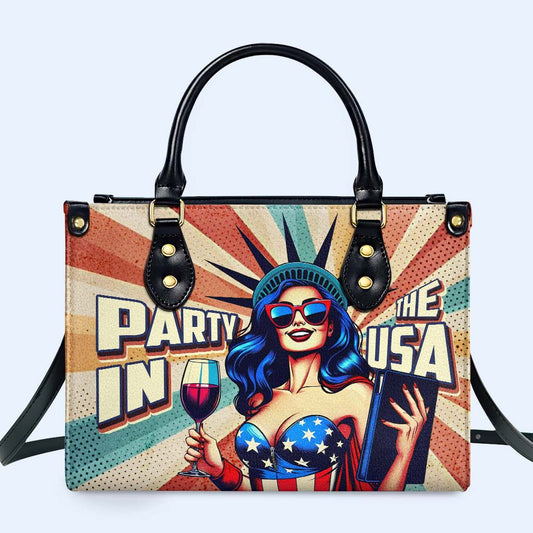 Fiesta en Estados Unidos - Bolso de mano de cuero personalizado - IND15
