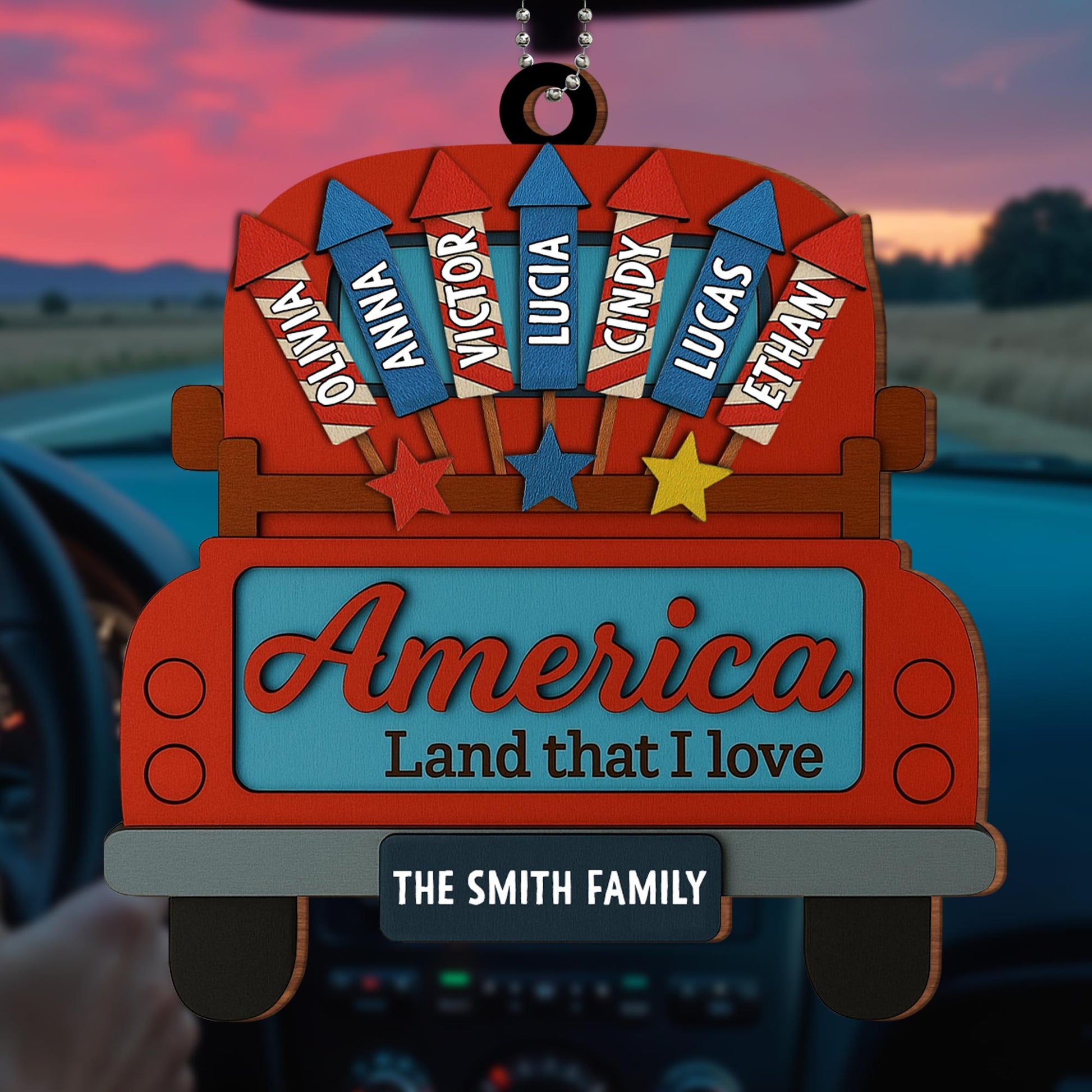 America, Land That I Love, Bus and American Flags