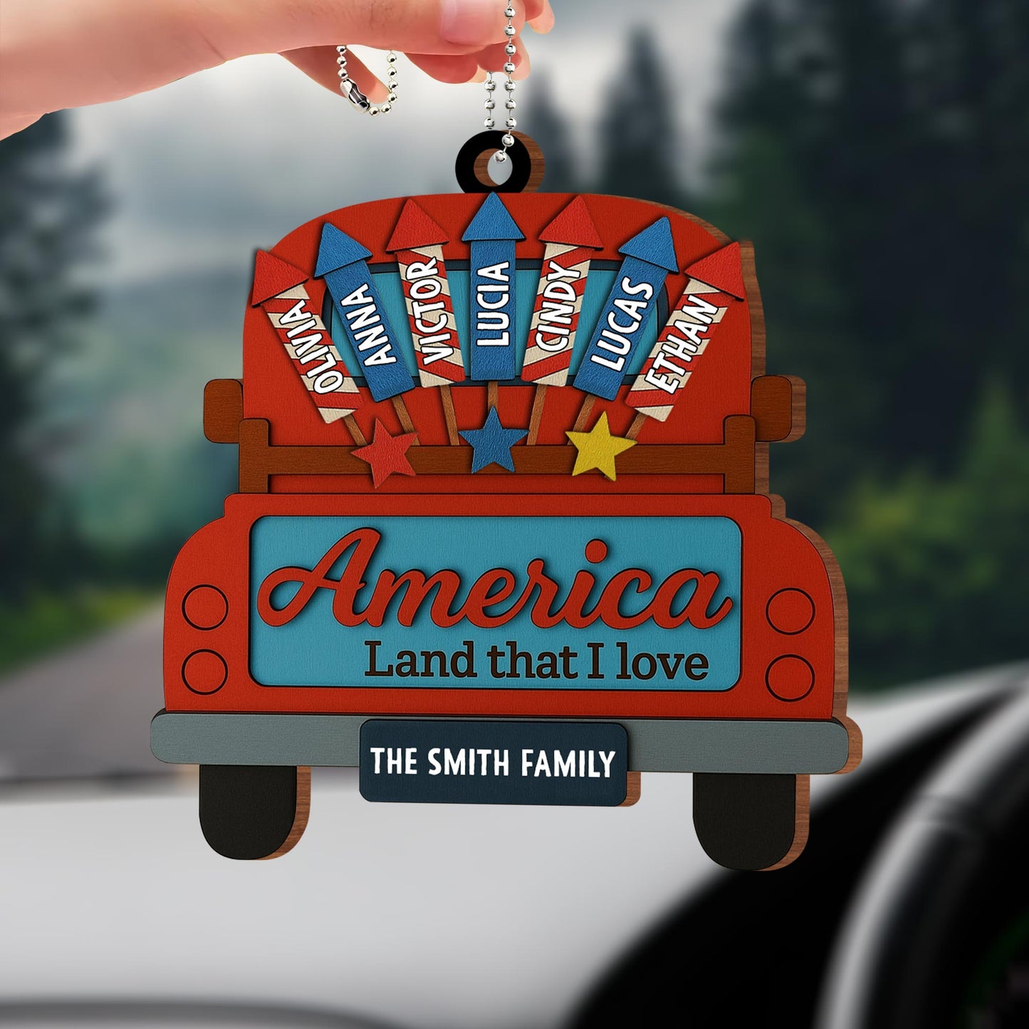 America, Land That I Love, Bus and American Flags