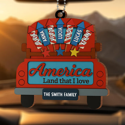 America, Land That I Love, Bus and American Flags