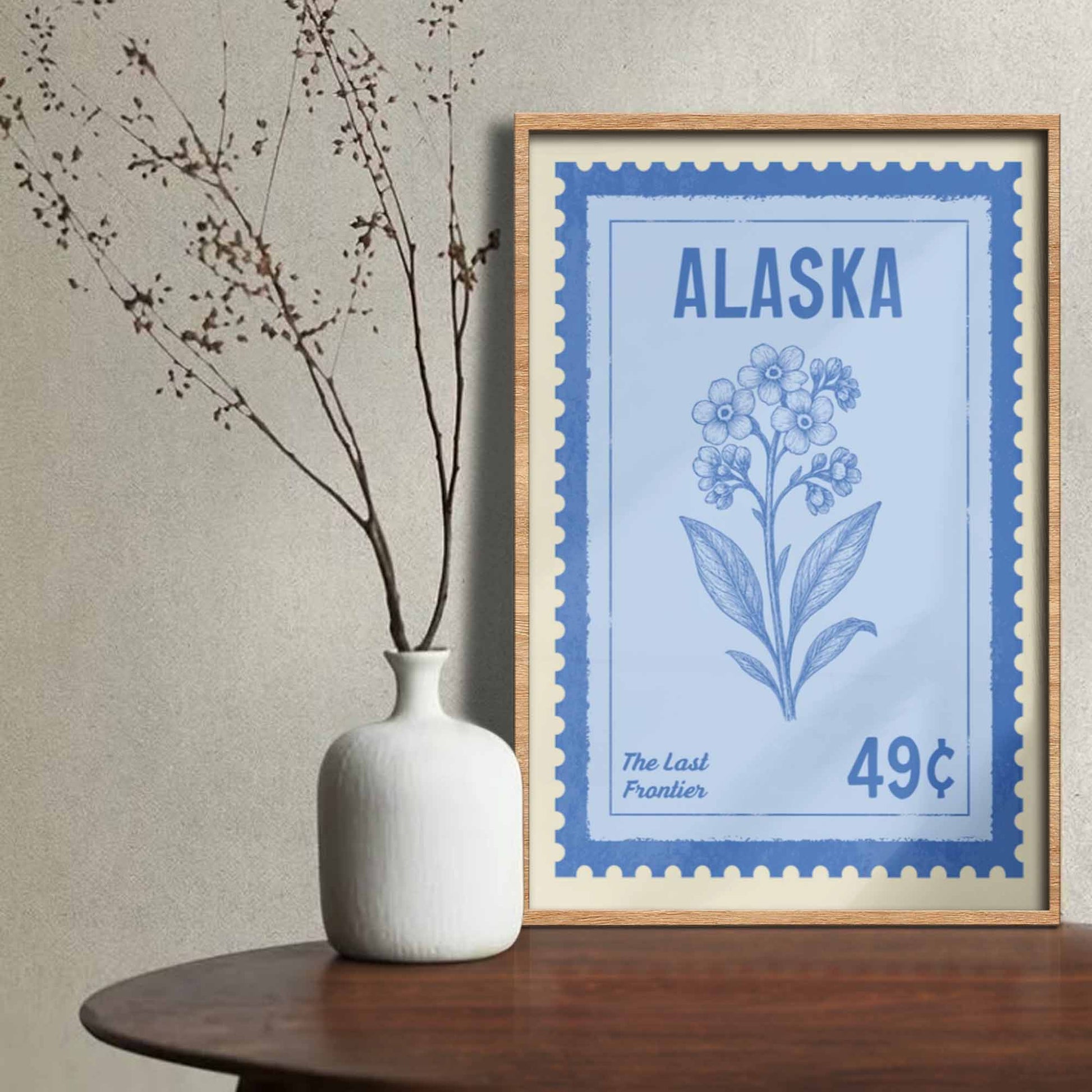 Vintage Rose Stamp Poster