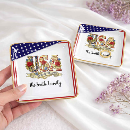 250 Years Of Freedom With Flag And Flowers