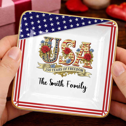 250 Years Of Freedom With Flag And Flowers