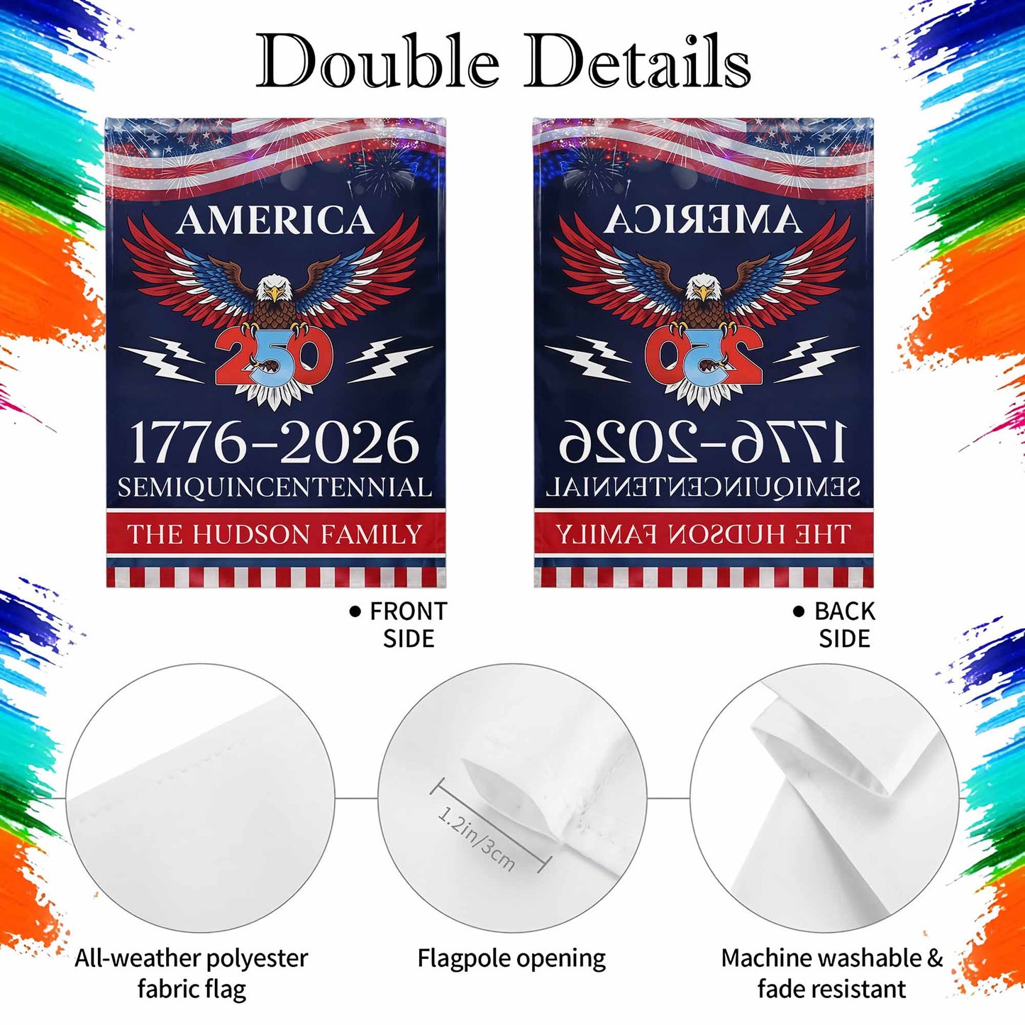 Celebrate The Spirit Of America With Eagle And Fireworks Flag