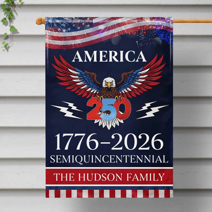 Celebrate The Spirit Of America With Eagle And Fireworks Flag
