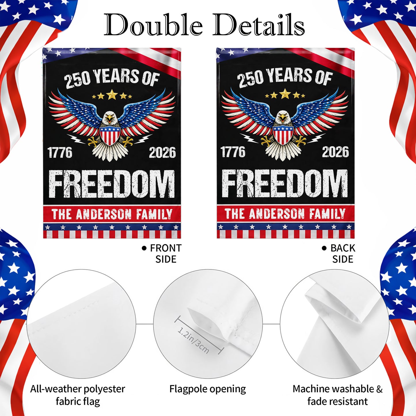 250 Years Of Freedom, Eagle And American Flag