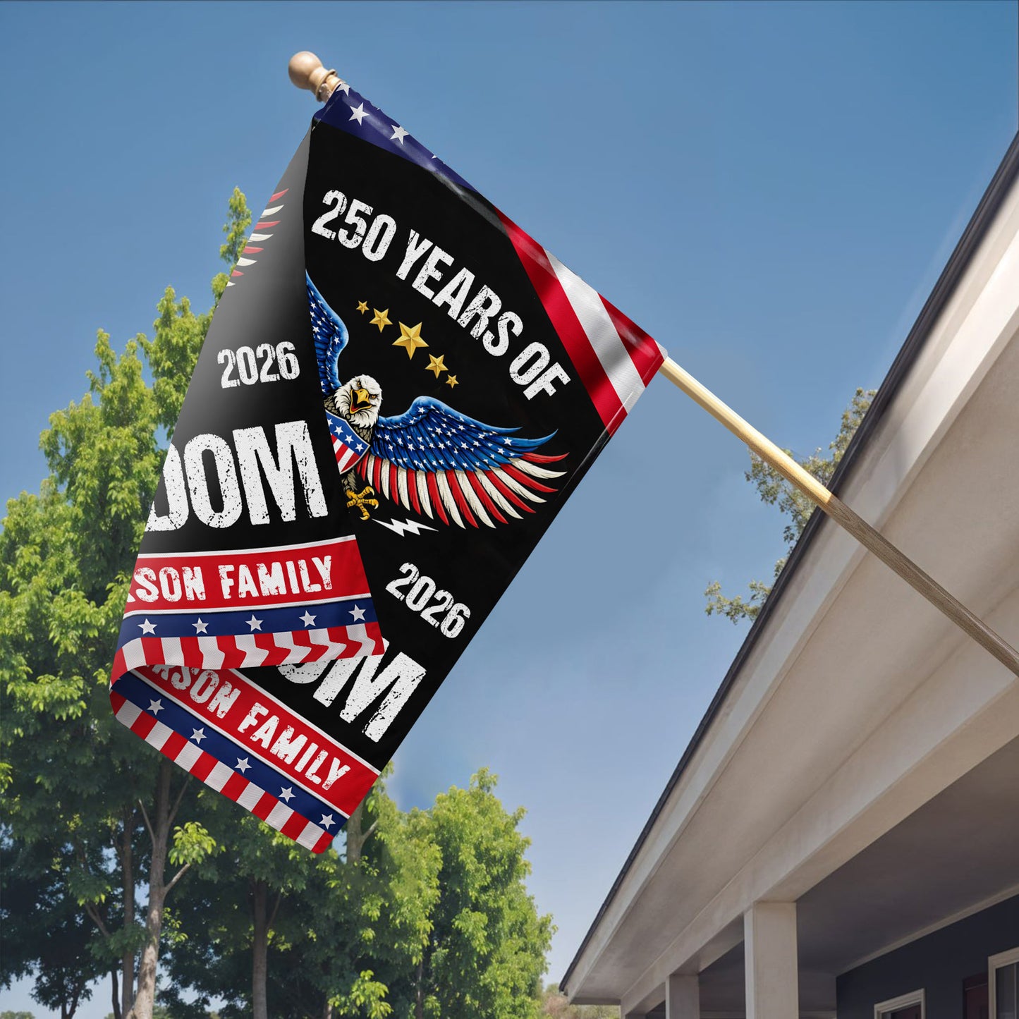 250 Years Of Freedom, Eagle And American Flag