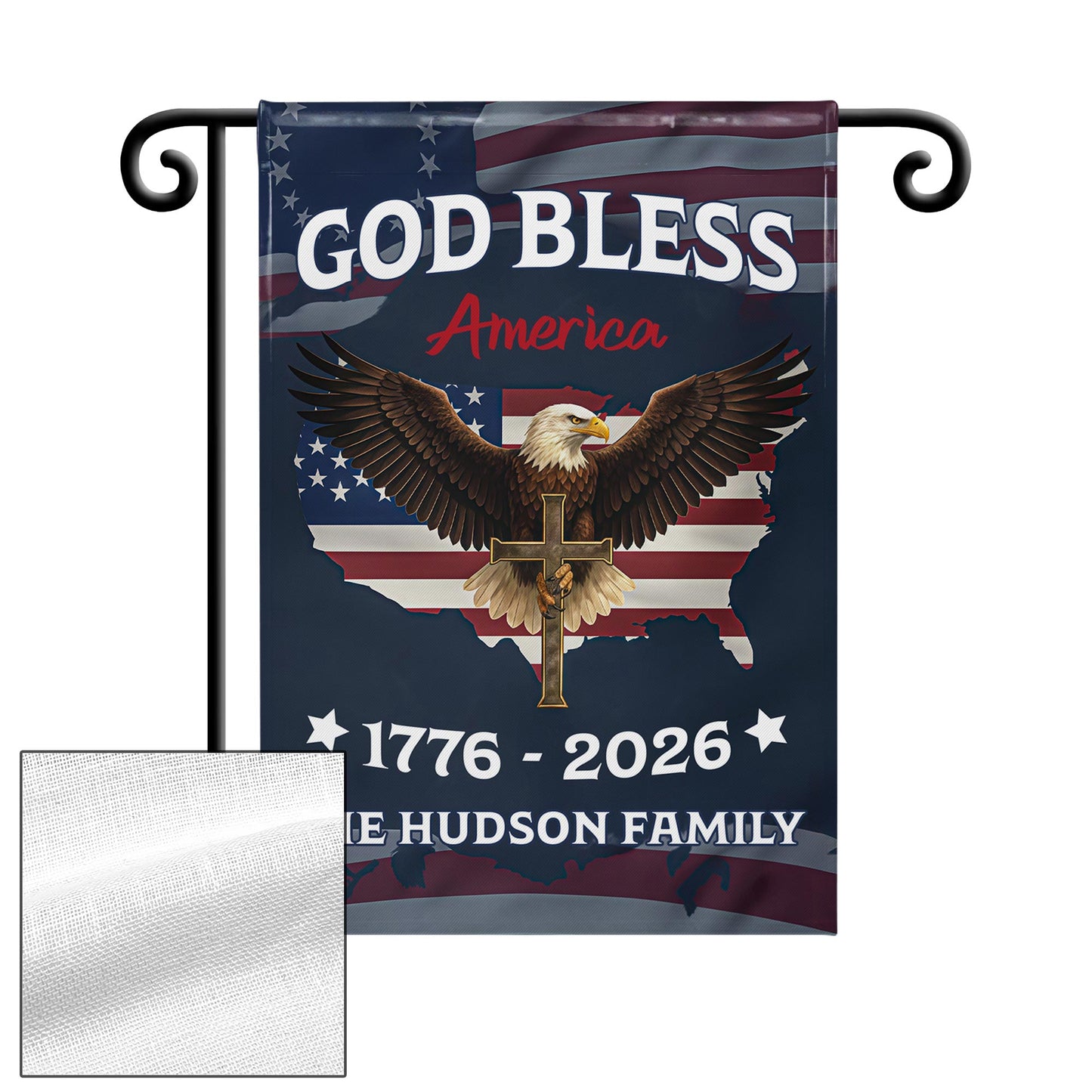 God Bless America With Eagle And American Flag