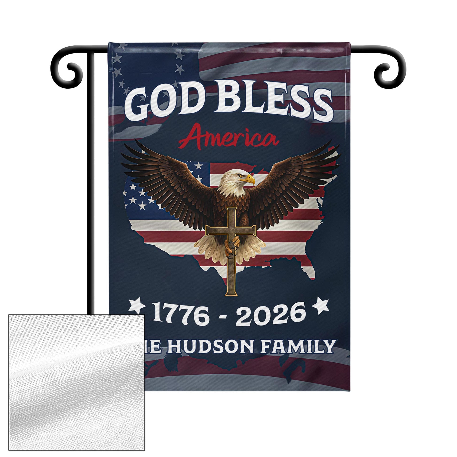 God Bless America With Eagle And American Flag