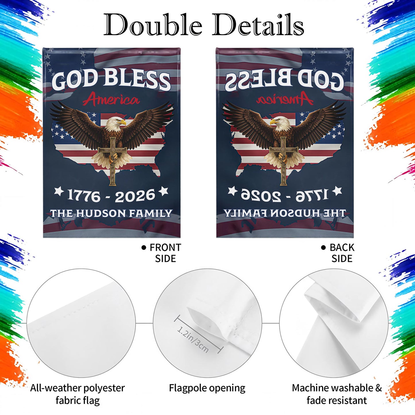 God Bless America With Eagle And American Flag