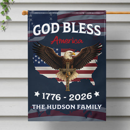 God Bless America With Eagle And American Flag