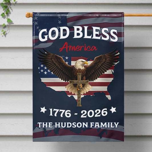 God Bless America With Eagle And American Flag