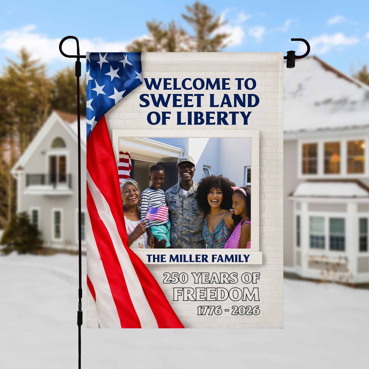 Welcome To Sweet Land Of Liberty American Flag