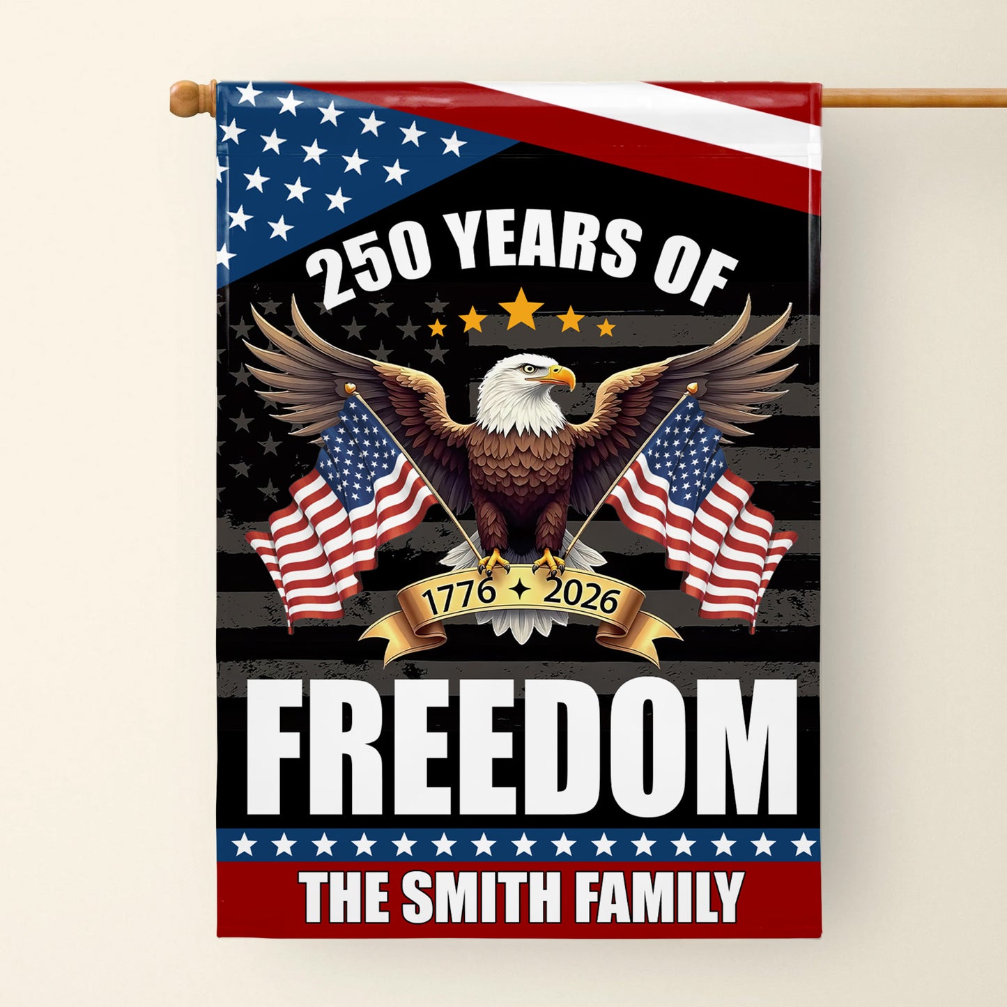 250 Years Of Freedom Eagle And American Flags