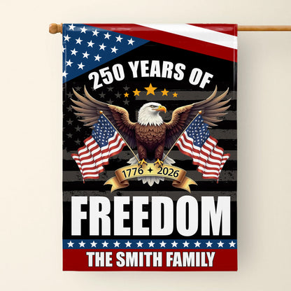 250 Years Of Freedom Eagle And American Flags