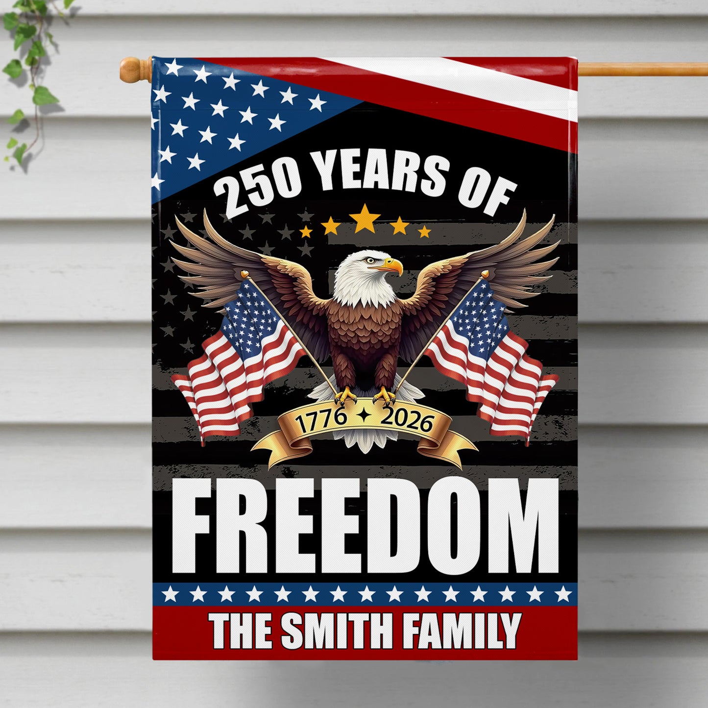 250 Years Of Freedom Eagle And American Flags