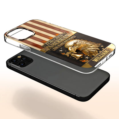 American 250 Years Birthday With Eagle and Liberty Bell - Personalized Clear Phone Case - INDE037_PHC