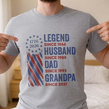Legend Husband Dad Grandpa Patriotic Stars And Stripes Design