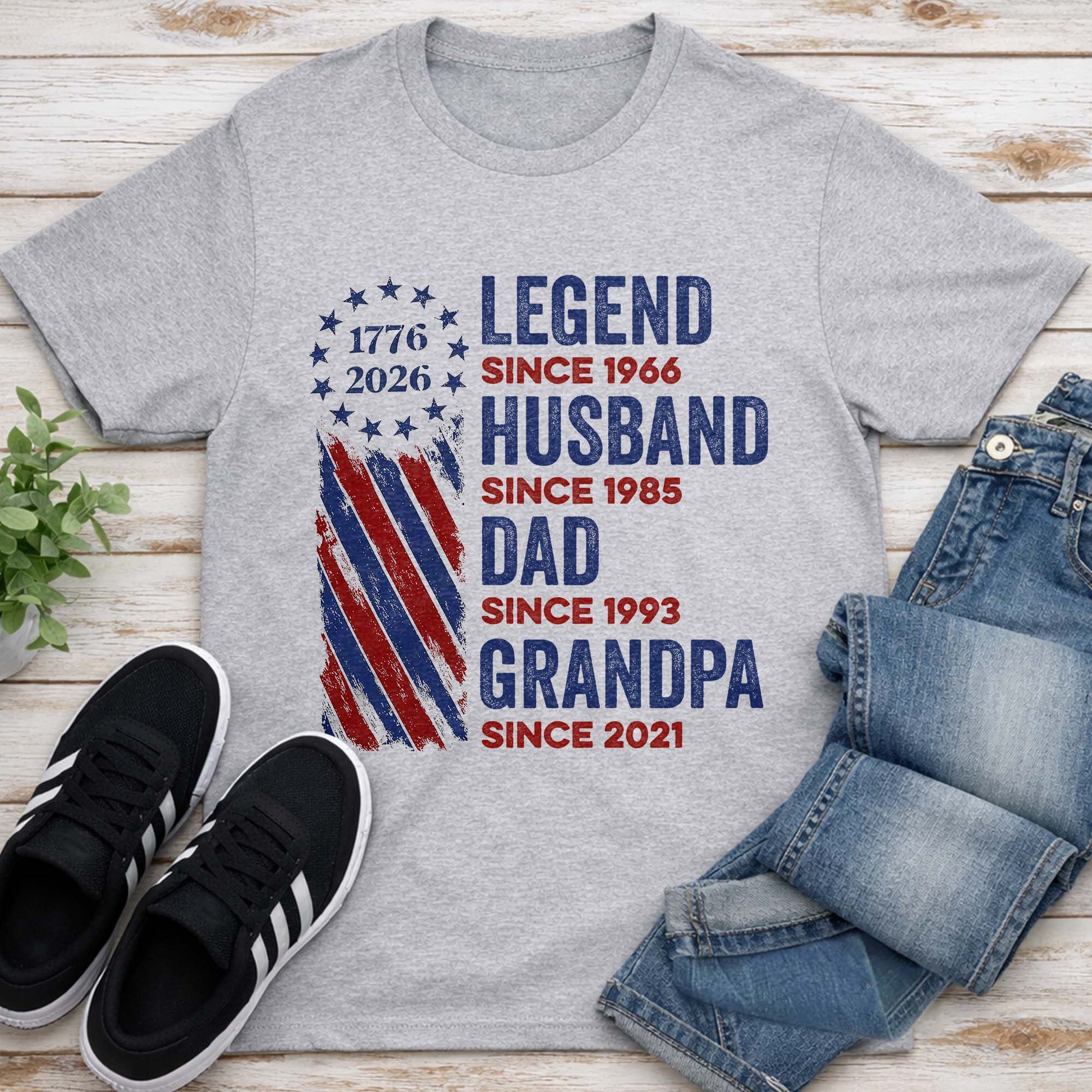 Legend Husband Dad Grandpa Patriotic Stars And Stripes Design