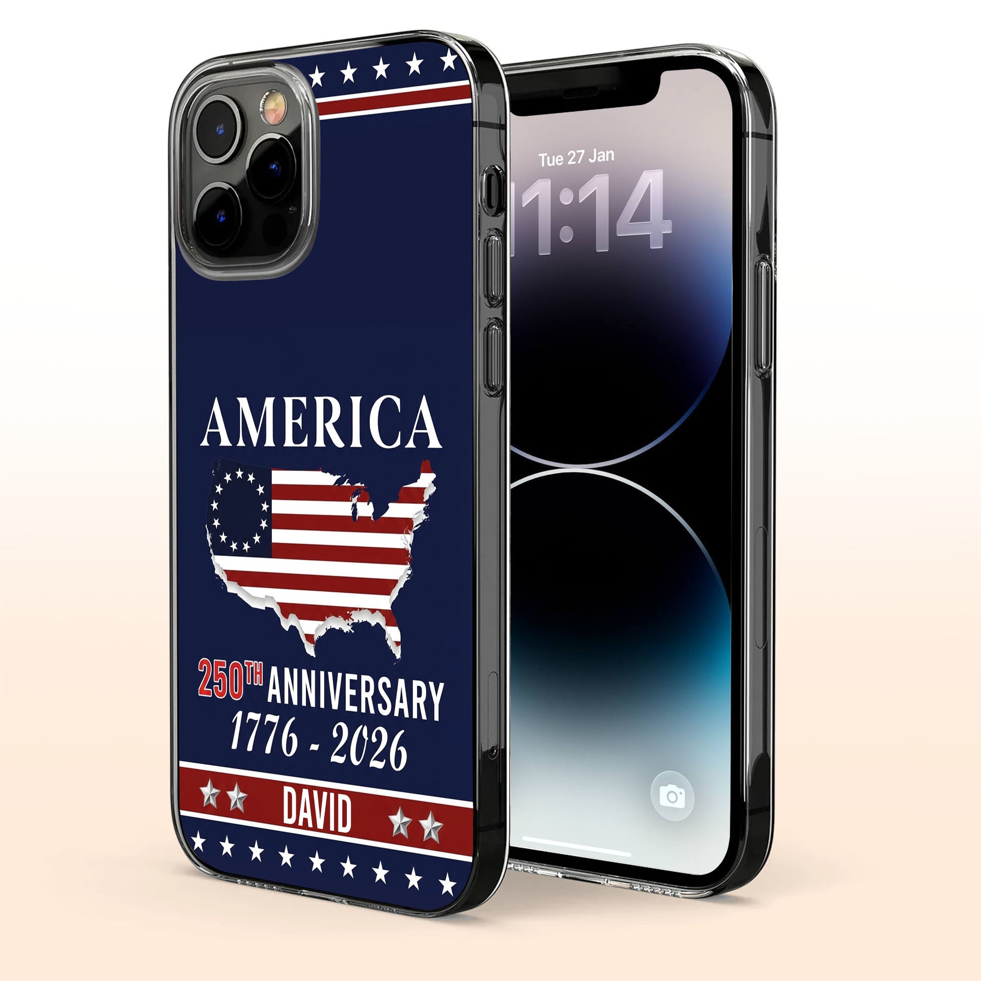 America 250th Anniversary USA Map Flag Patriotic