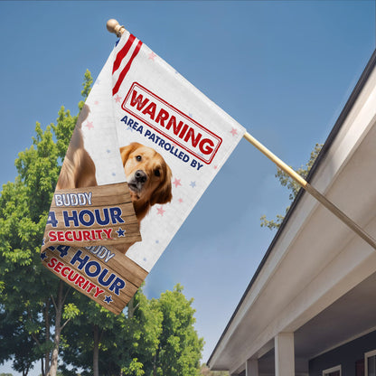 Warning Area Patrolled By 24 Hour Security Patriotic Dog