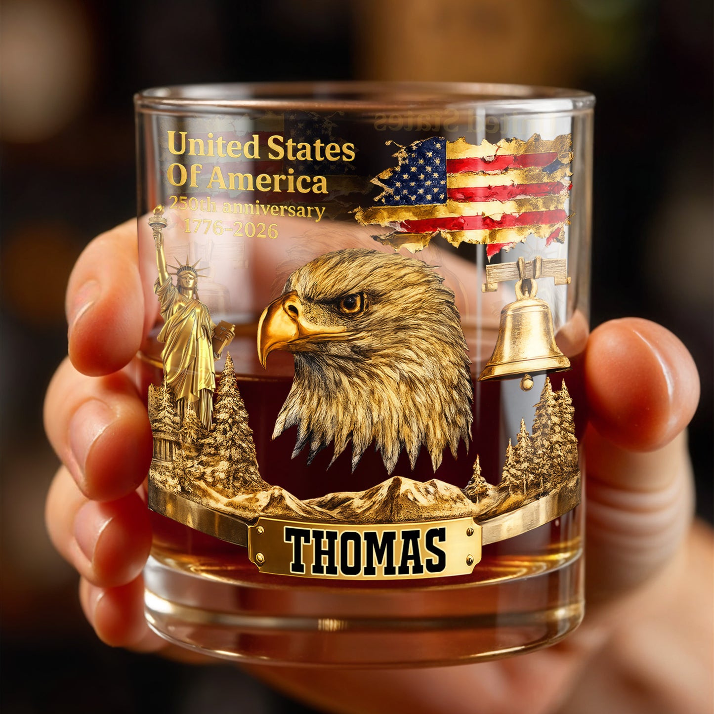 United States Of America Anniversary Patriot Bald Eagle And Flag