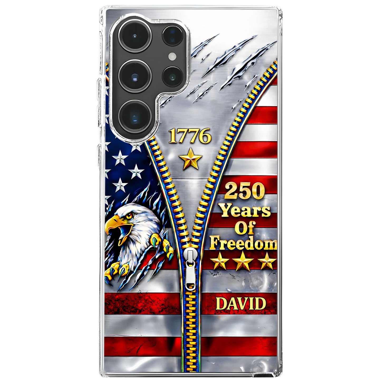 Years Of Freedom American Flag Eagle With Zipper