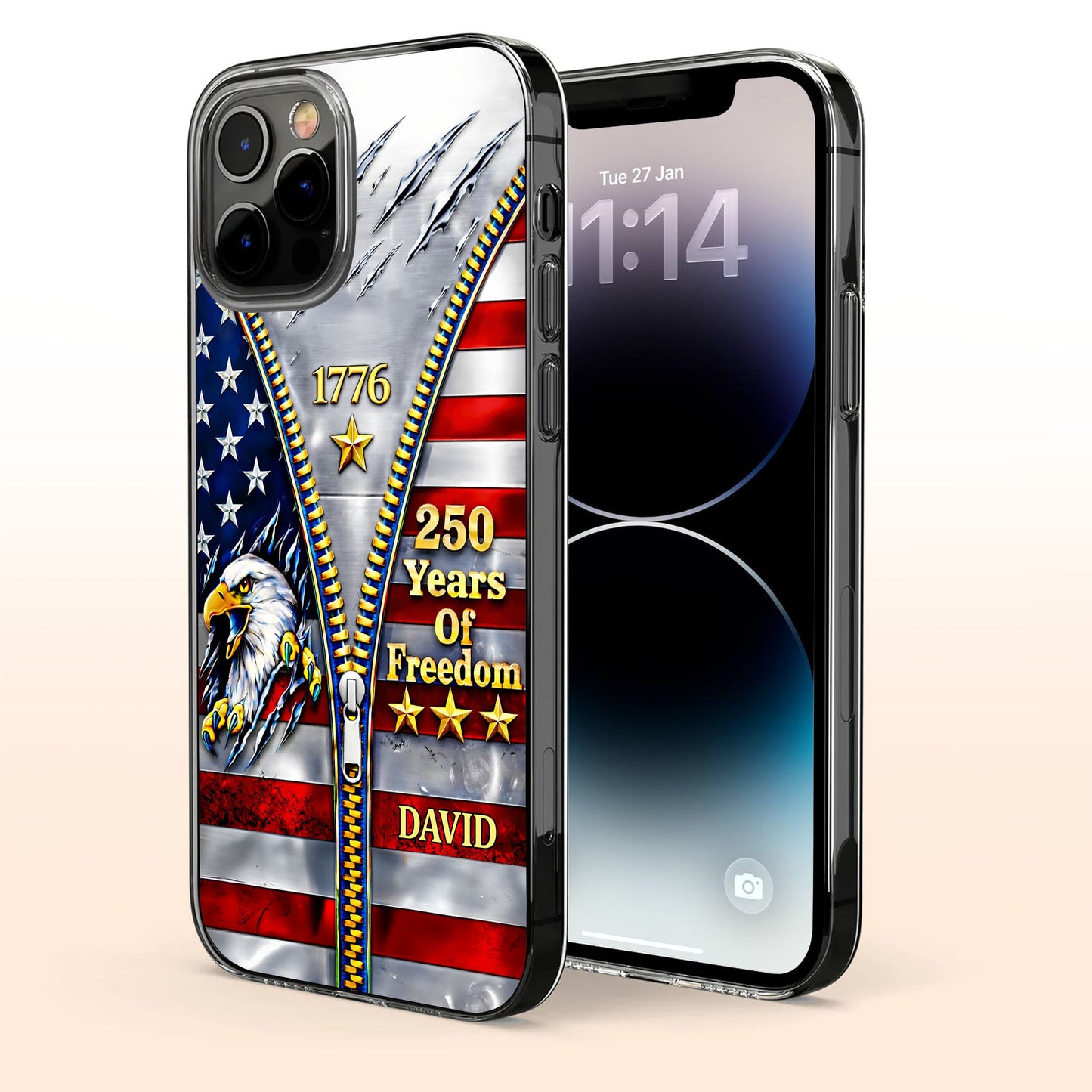 Years Of Freedom American Flag Eagle With Zipper