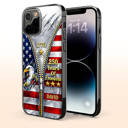 Years Of Freedom American Flag Eagle With Zipper