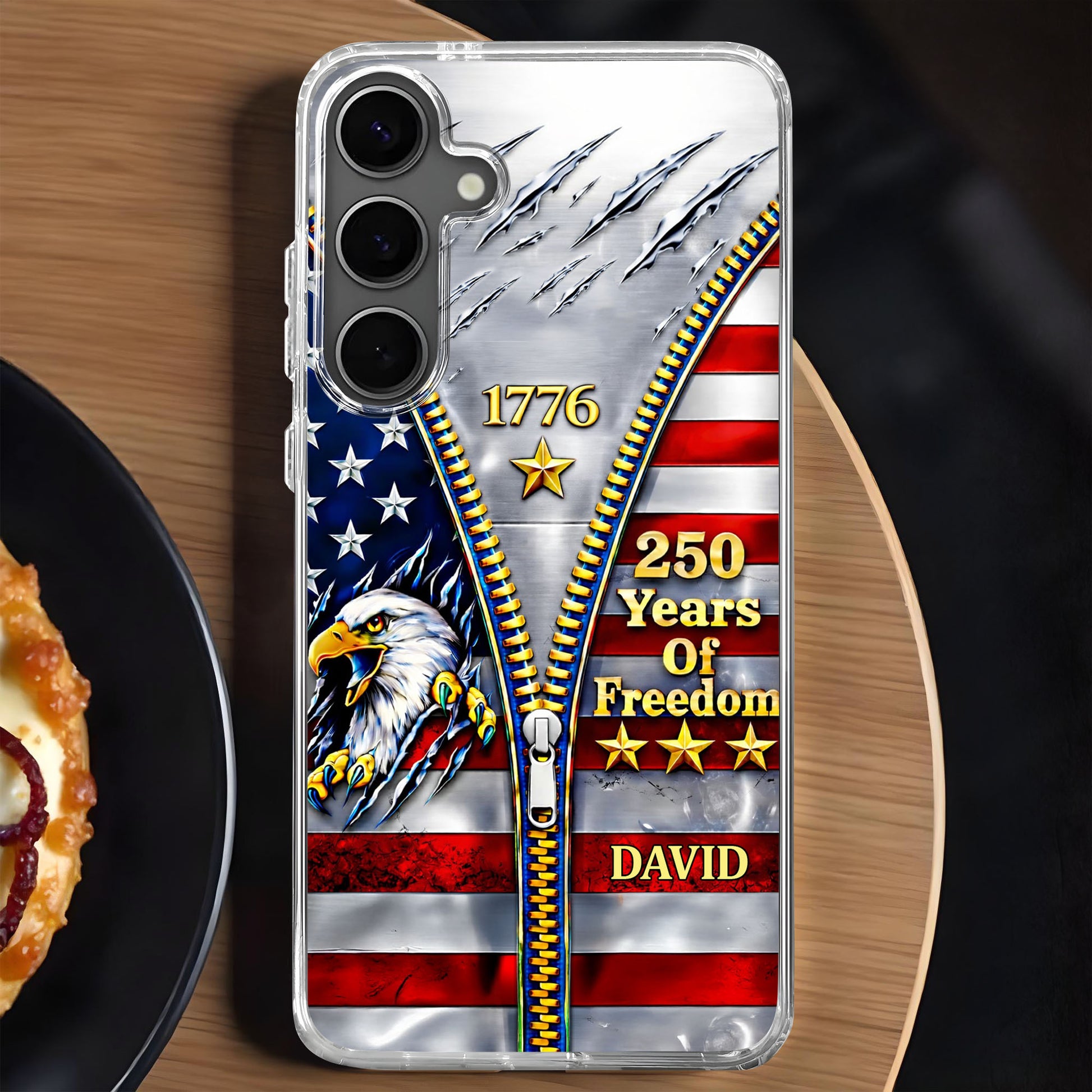 Years Of Freedom American Flag Eagle With Zipper