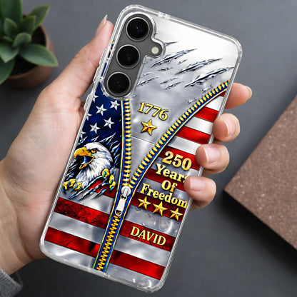 Years Of Freedom American Flag Eagle With Zipper